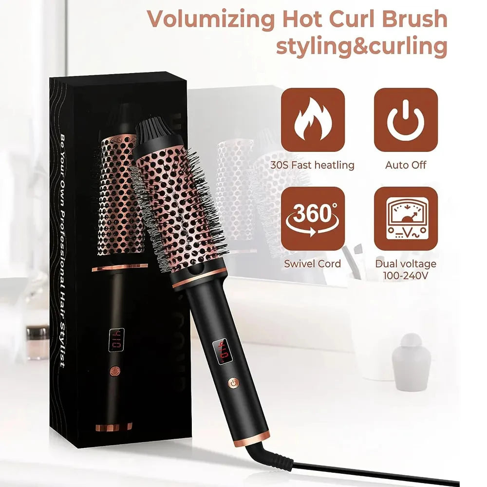 3-in-1 Ionic Hair Curler Straightener - Black