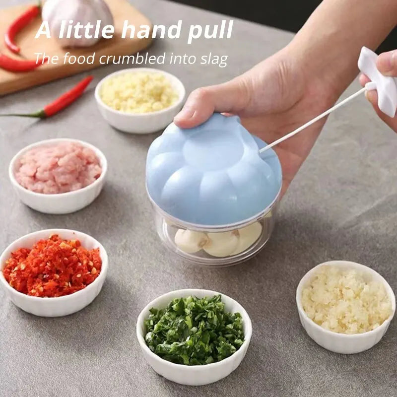 Garlic Masher in use